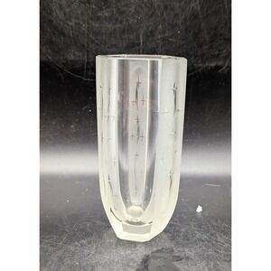 Vintage Art Deco Kosta Engraved Vase Shooting Starts Starburst Vase